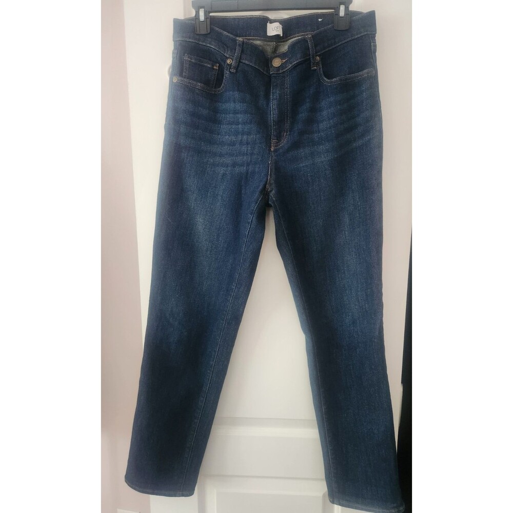 LOFT Boyfriend Jeans Women Size 8 Size 10 Dark Wash Denim Relaxed Straight - Picture 2 of 8